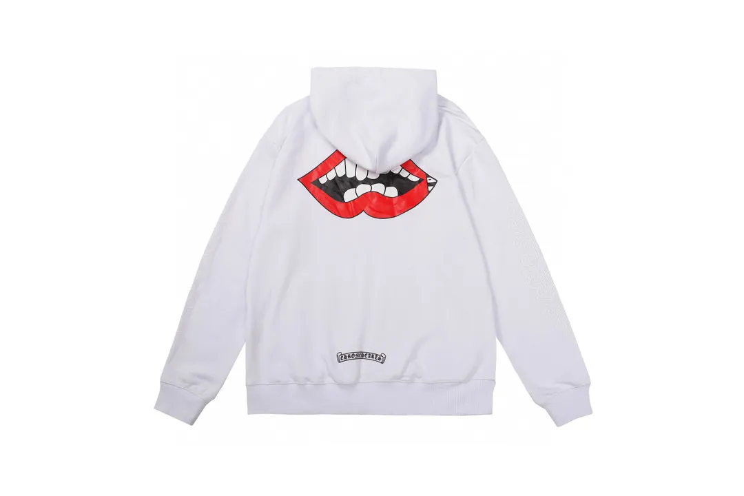 M14—P210 -Chrome Hearts/Chrome Hearts printed sweatshirt cardigan jacket -420 grams of high-density, high-quality wool, soft, delicate and skin-friendly, soft and silky to the touch, warm and skin-friendly -The hardware zipper accessories are all customized and full of details -Colour: black white -Size: S M L XL